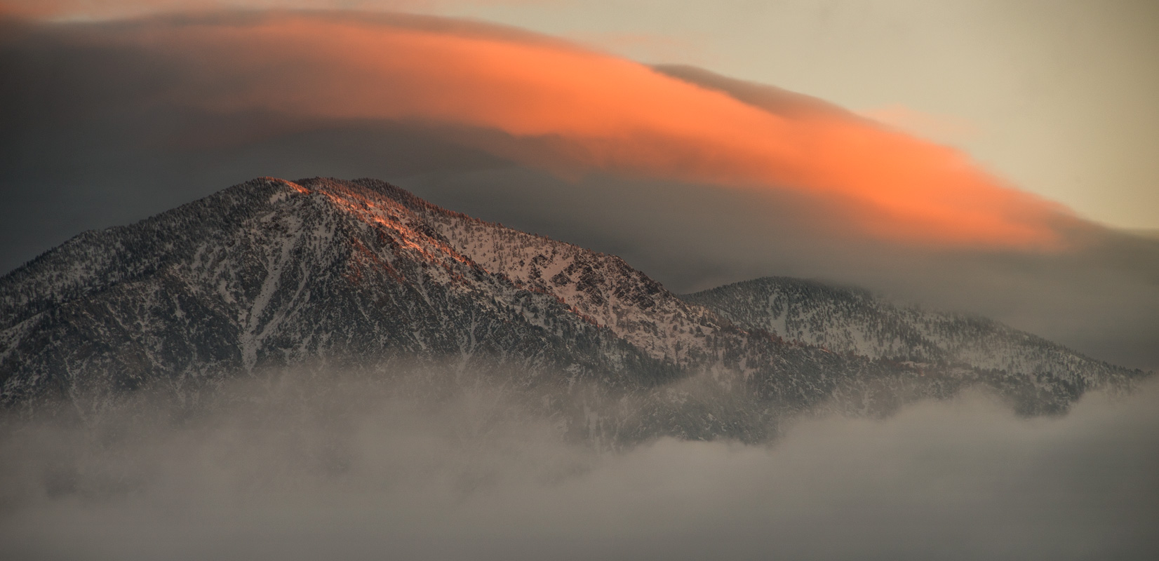 Colorful sunrise on San Bernardino Peak