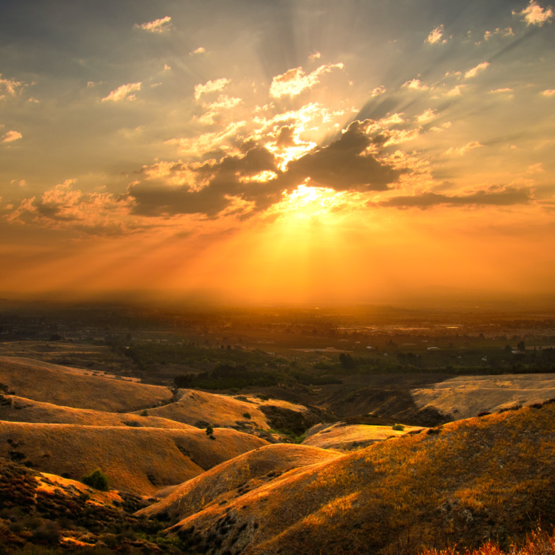 Sunset over Redlands and Mentone